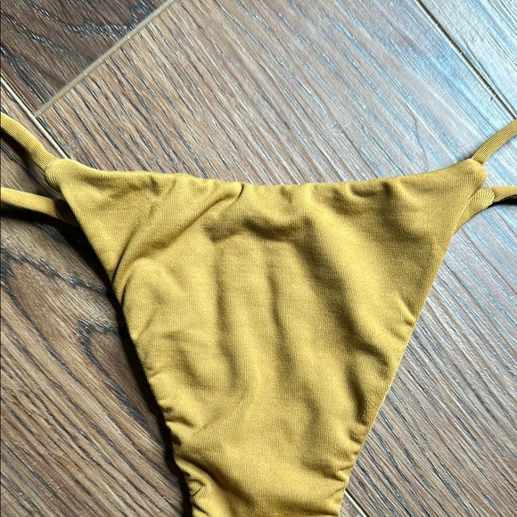 Indah Mustard Yellow String Bikini Bottom Small Sustainable - Picture 1 of 9